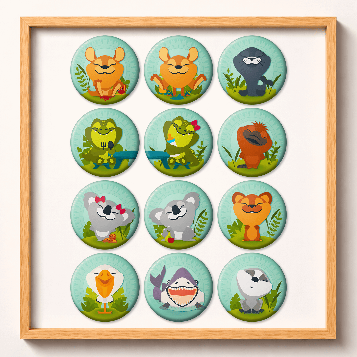 Magnets ⚉ Animaux tableau crèche