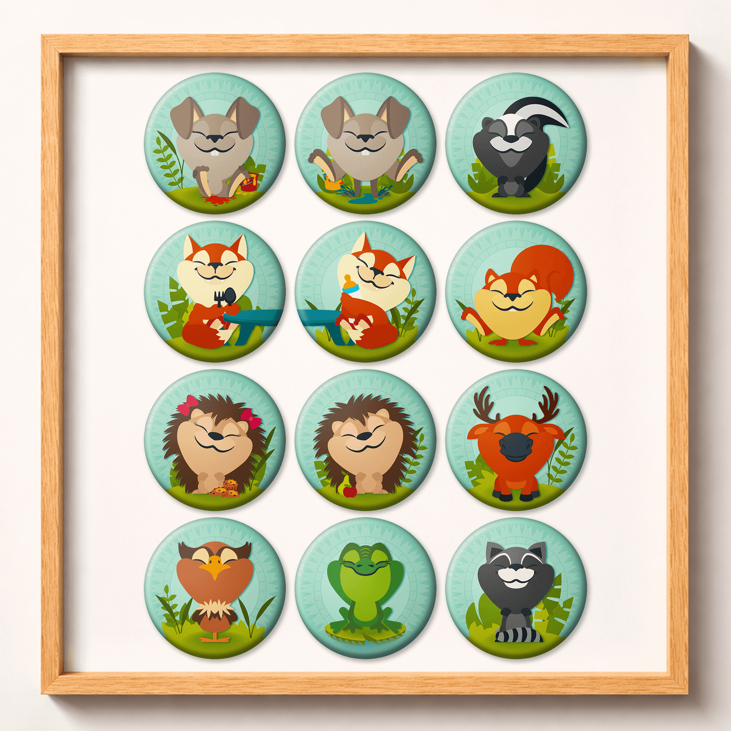 Magnets ⚉ Animaux tableau crèche