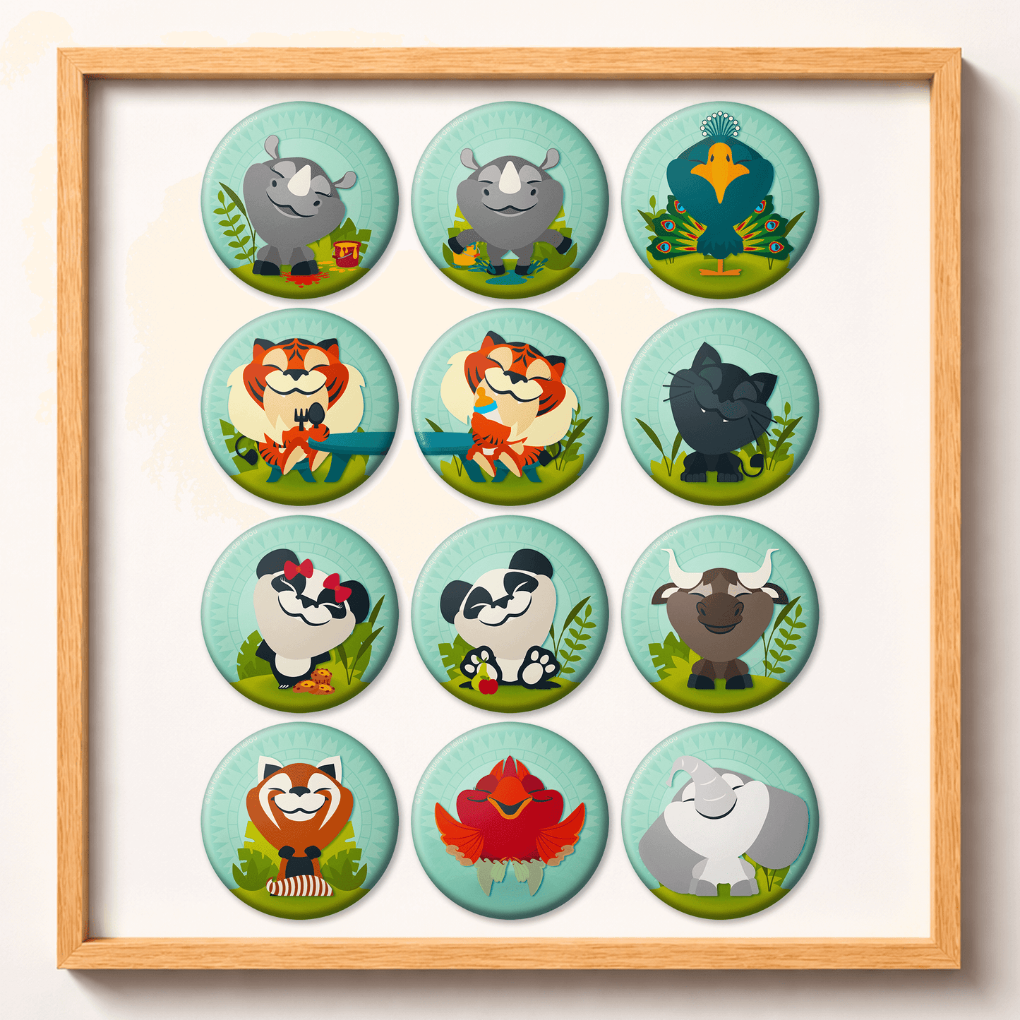 Magnets ⚉ Animaux tableau crèche