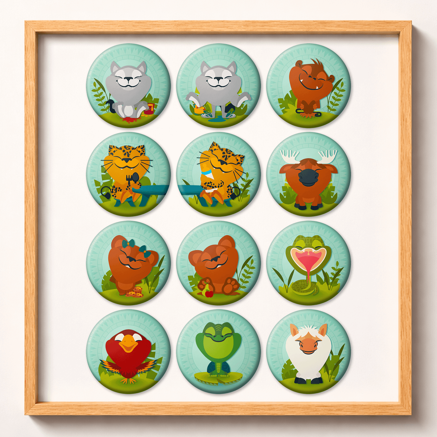 Magnets ⚉ Animaux tableau crèche