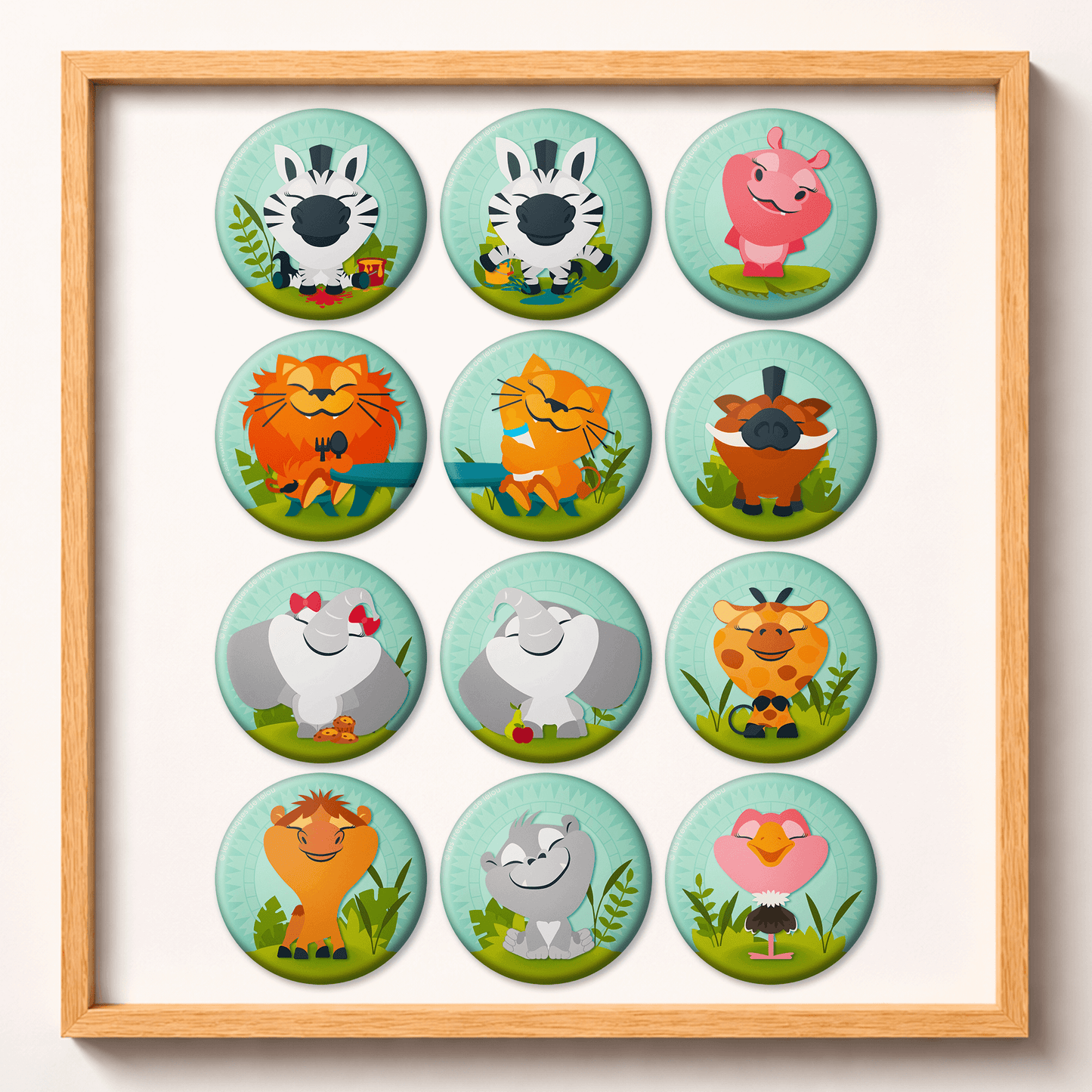 Magnets ⚉ Animaux tableau crèche