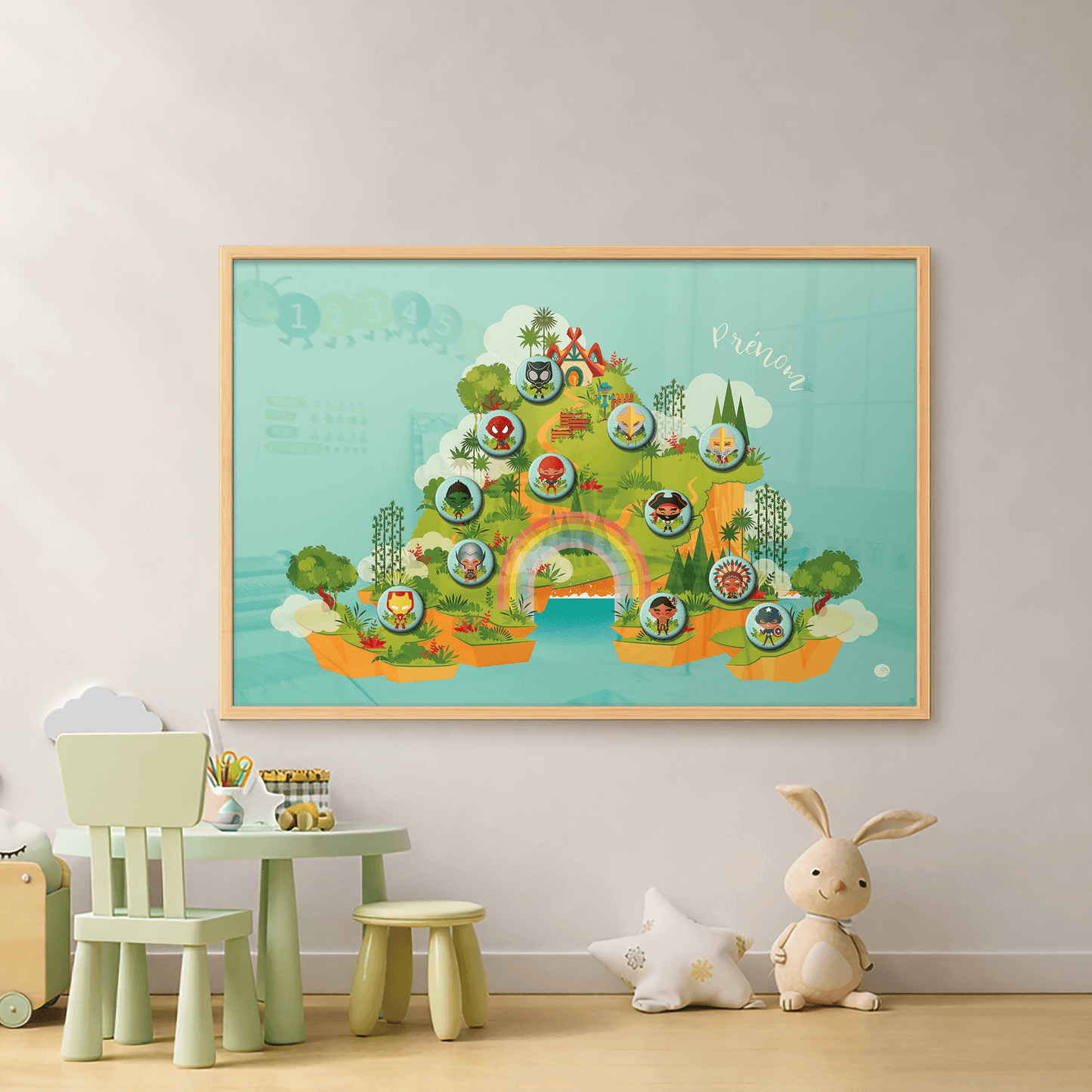 Tableau magnétique mural pour la chambre d’enfant