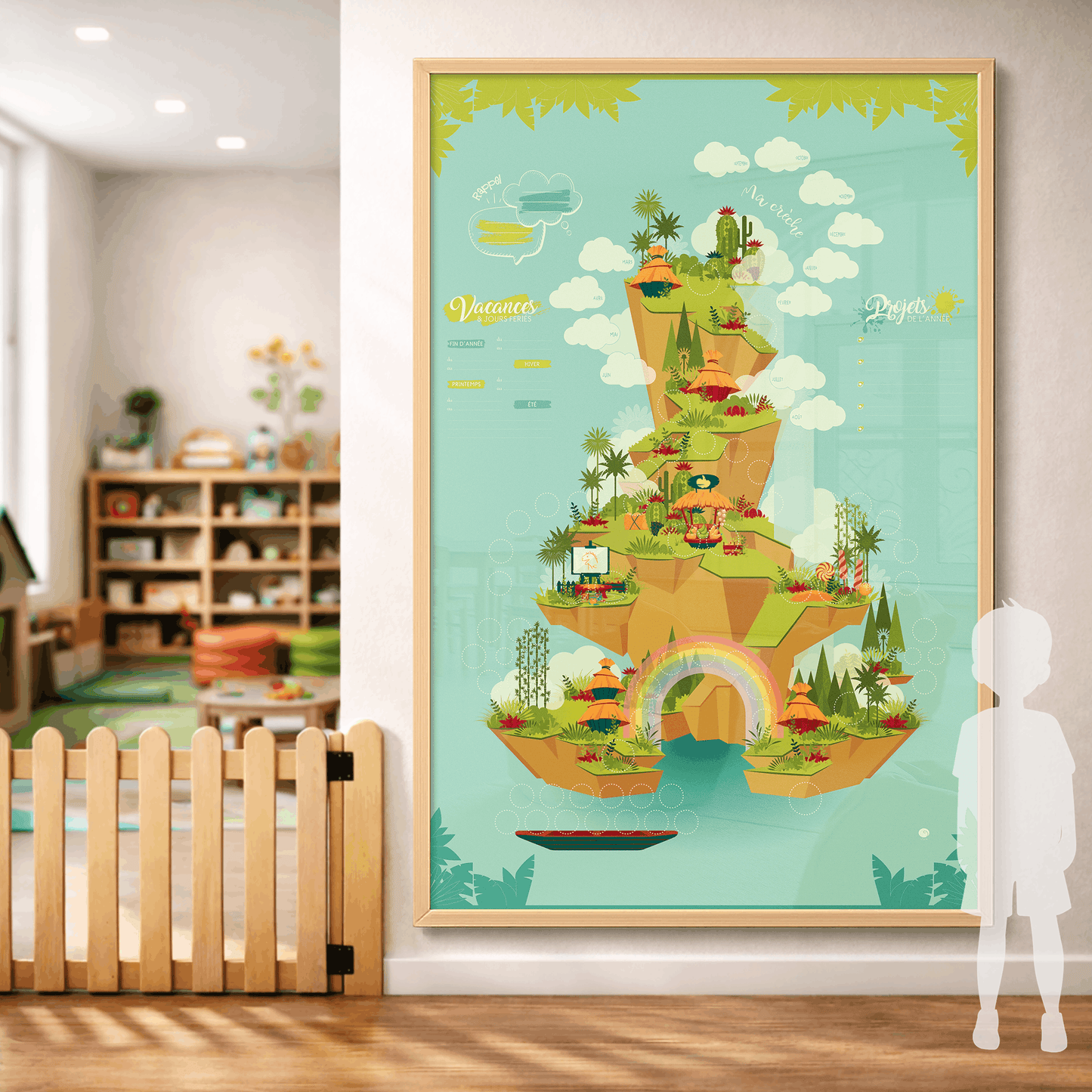 Tableau magnétique mural pour la crèche