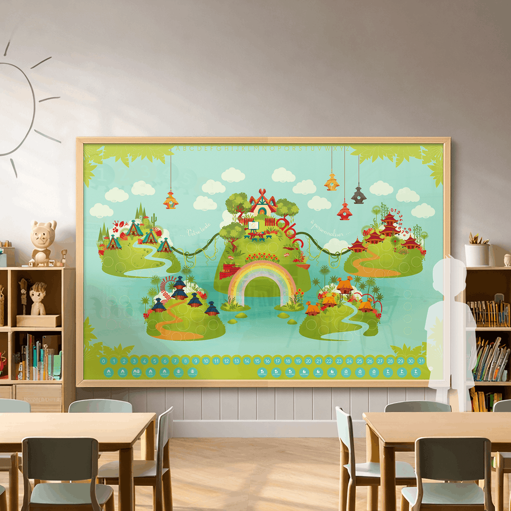 Tableau magnétique mural pour l’école maternelle
