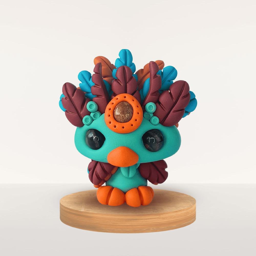 Plume Fimo azur – talisman apaisant et inspirant